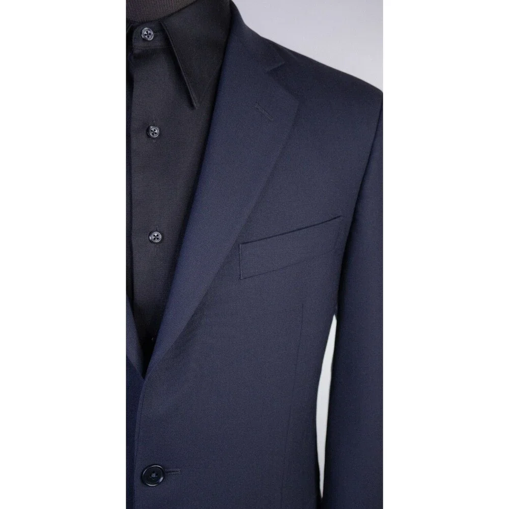 Brooks Brothers 346 Blazer Sport Coat Sz 40S Wool Solid Blue Two Button Jacket